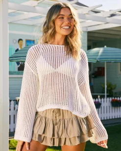 Alexa Crochet Long Sleeve Top