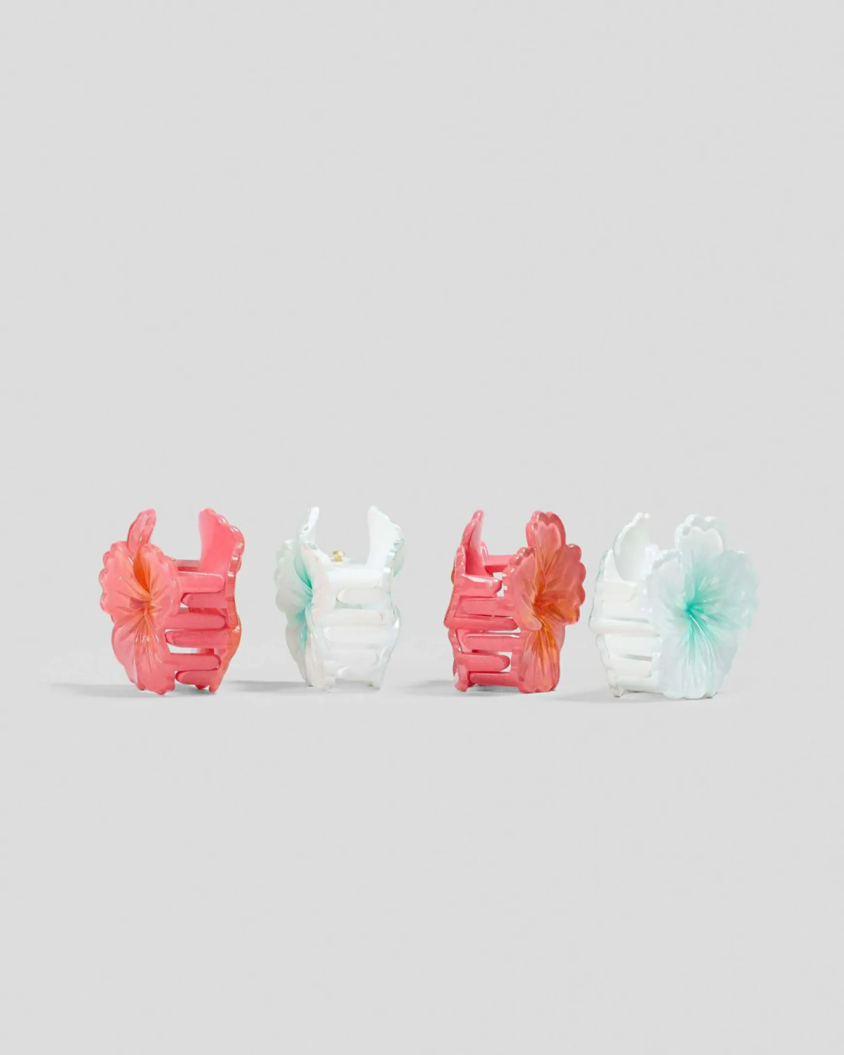 Baby Hibiscus Flower Hair Claw Clip Pack