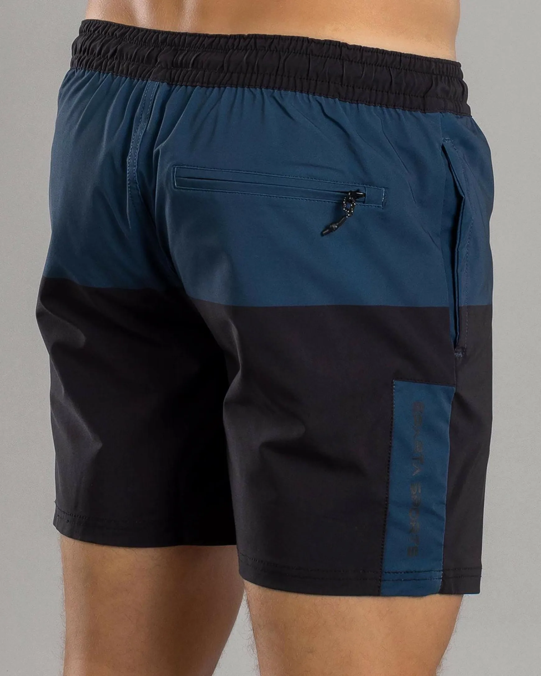 Bicolour Elastic Waist Shorts
