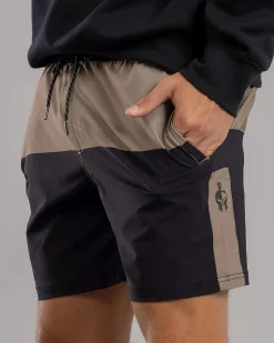 Bicolour Elastic Waist Shorts