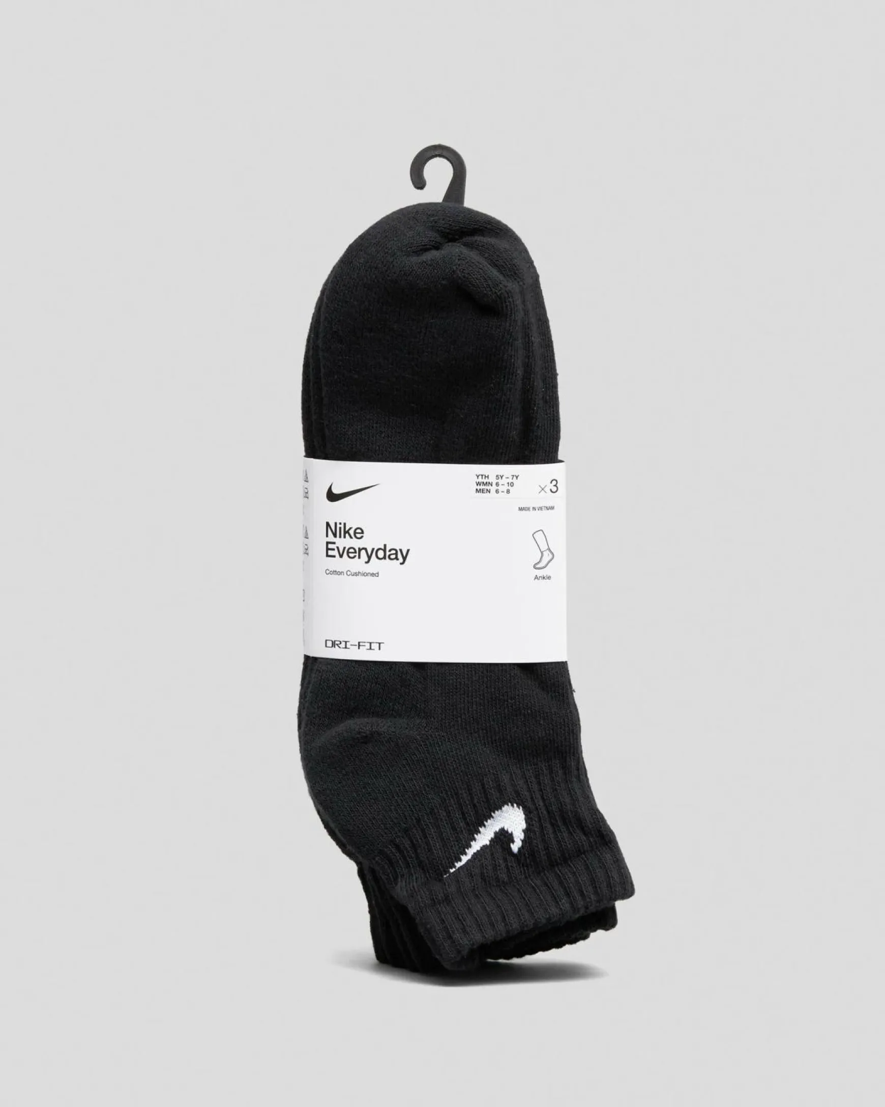 Boys' Training Ankle Socks 3 Pack
