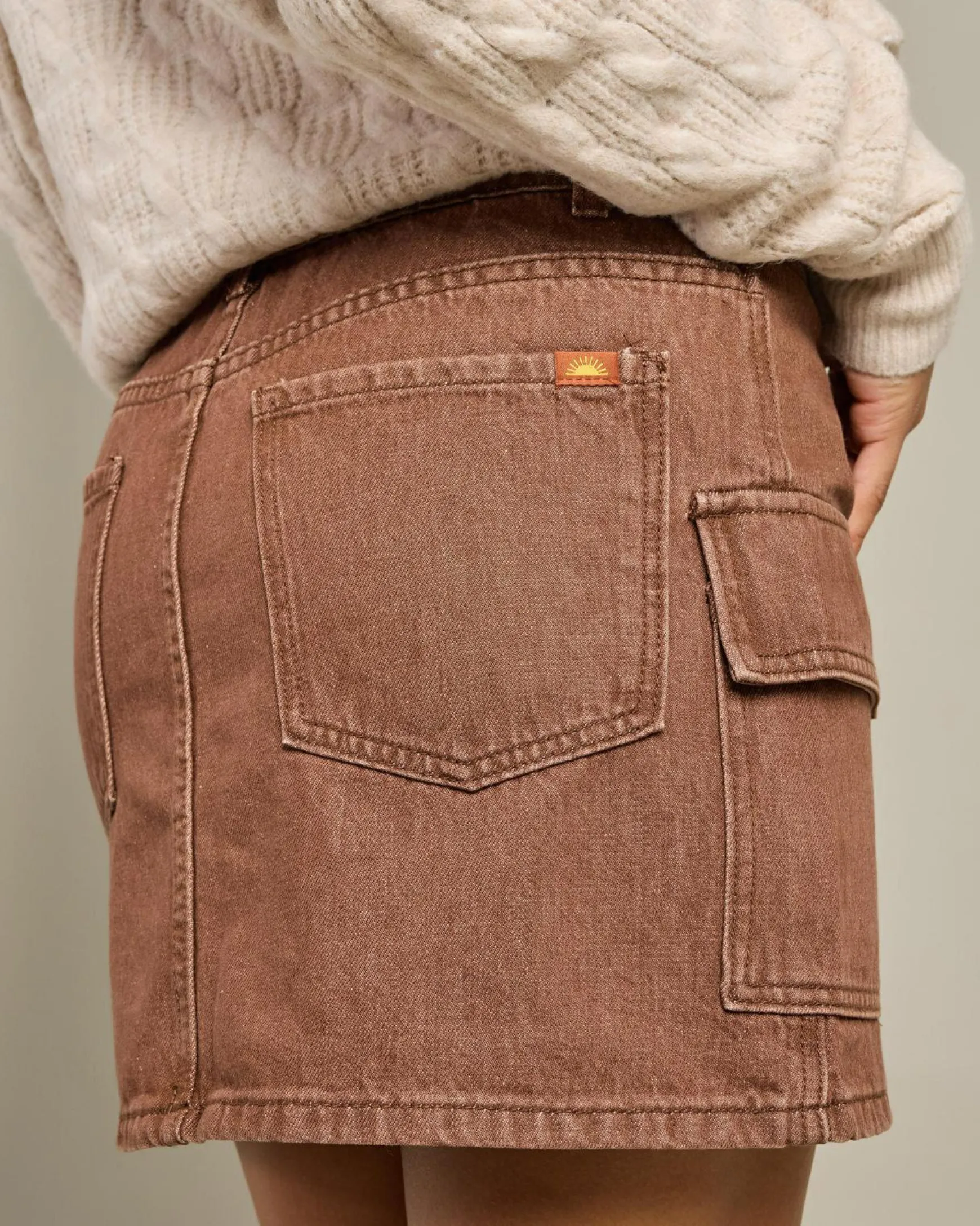 Cargo Denim Mini Skirt