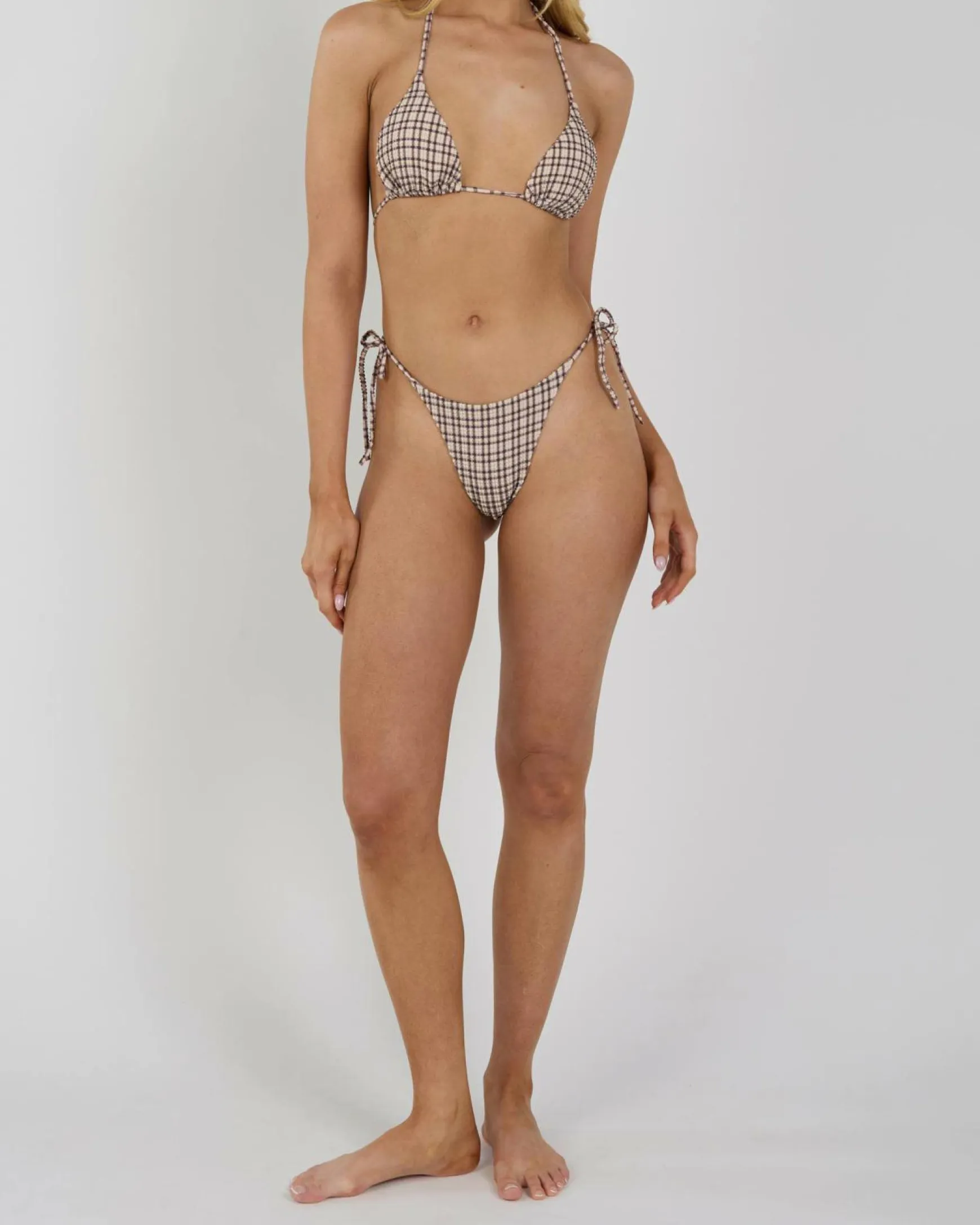 Claire Plaid Slide Triangle Bikini Top