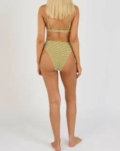 Cove Stripe High Waisted Bikini Bottom