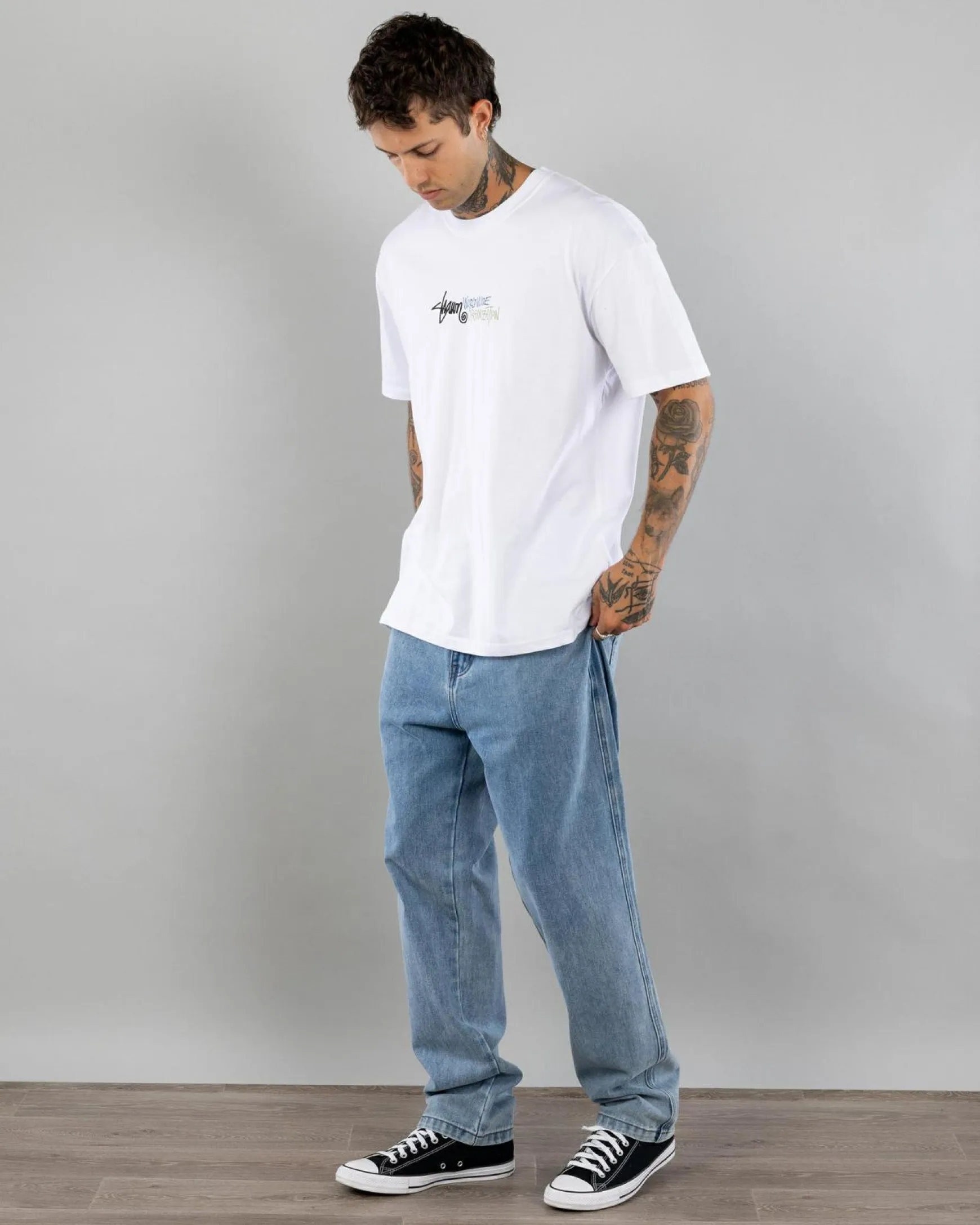 Embroided Denim Standard Jeans