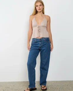 Ezra Double Tie Front Halter Top