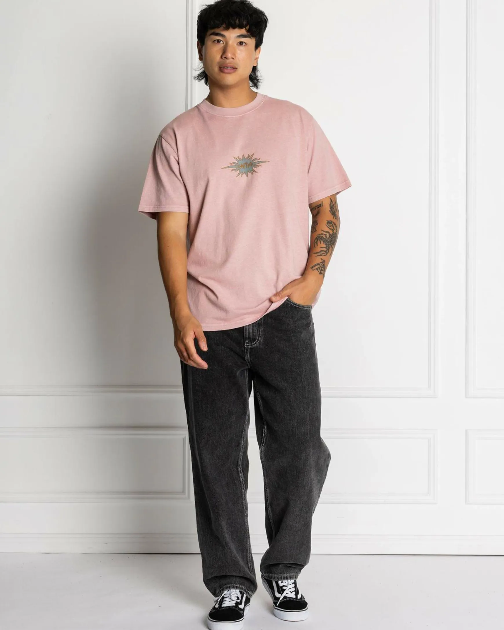 Flame Printed Vintage T-Shirt