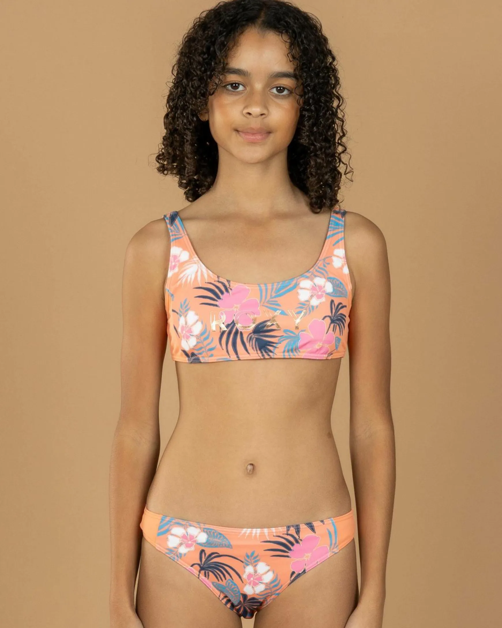 Girls' Active Floral Bralette Bikini Set