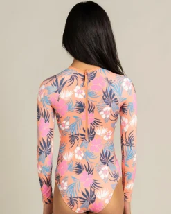 Girls' Active Floral Long Sleeve Surfsuit