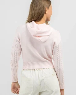 Girls' Bailee Hooded Cable Knit Jumper