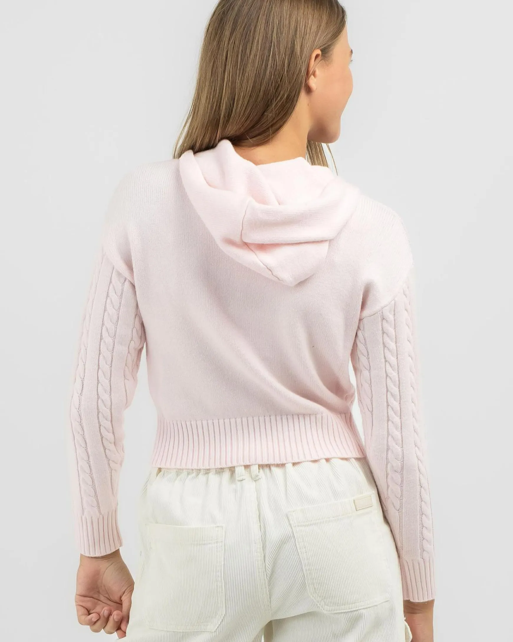 Girls' Bailee Hooded Cable Knit Jumper