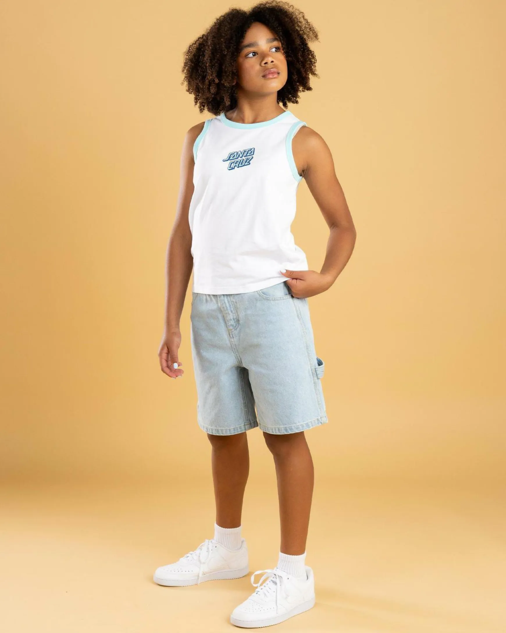 Girls' Checker Heart Dot Carpenter Denim Shorts