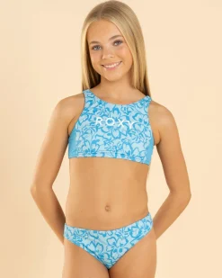 Girls' Malibu Blue Flaura Crop Bikini Set