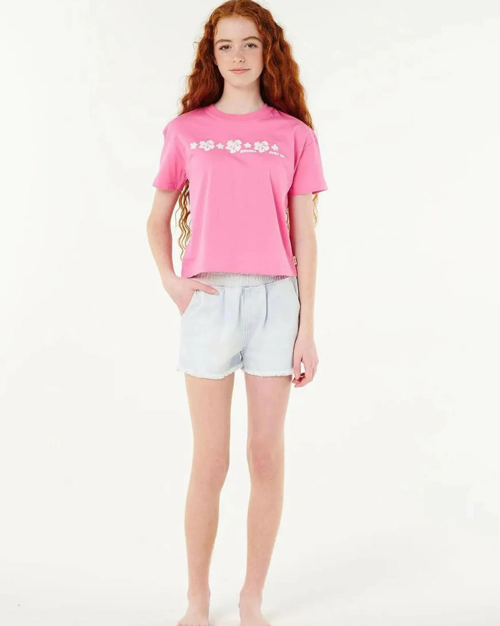 Girls' Neon Isles Cropped T-Shirt