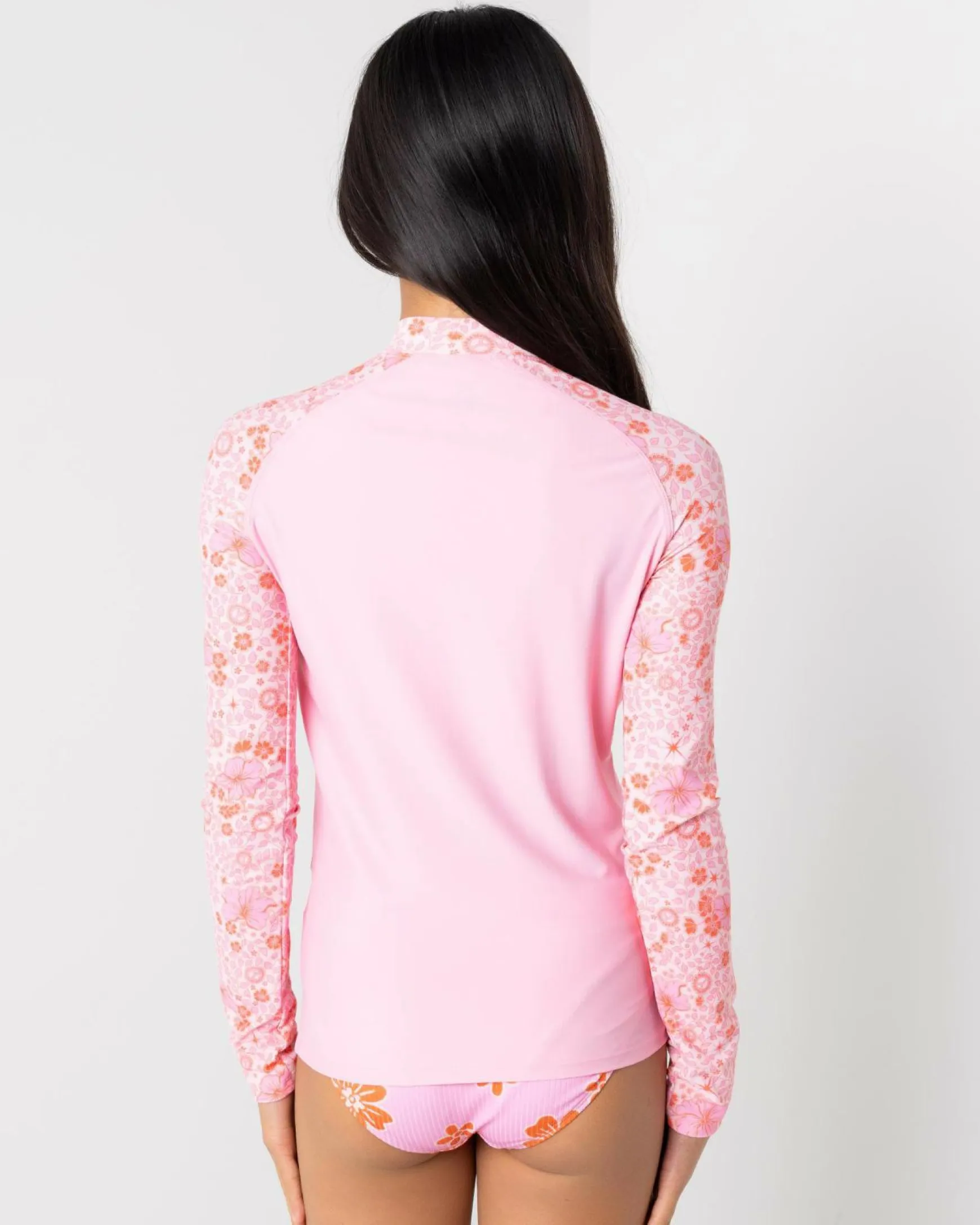 Girls' Summer Long Sleeve Zip Rash Vest