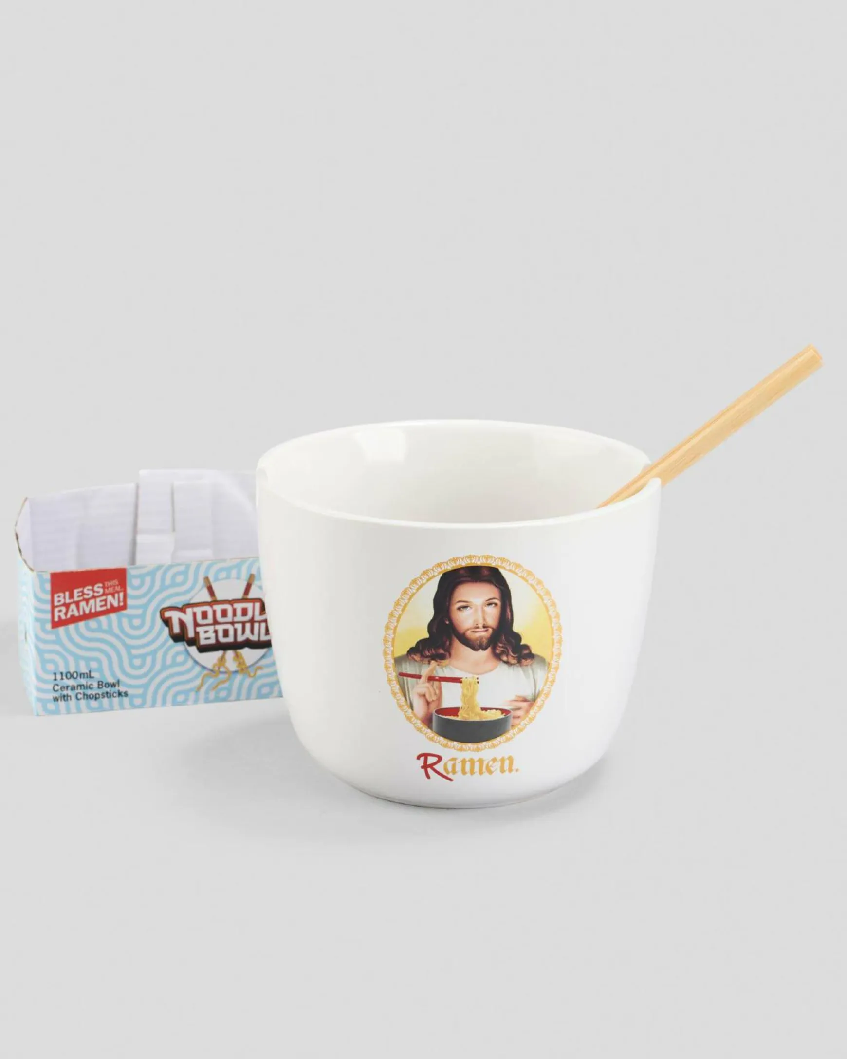 Jesus Ramen Ceramic Noodle Bowl with Chopsticks