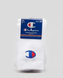 Junior Boys' Medium Sport C Logo Crew Socks 3 Pack