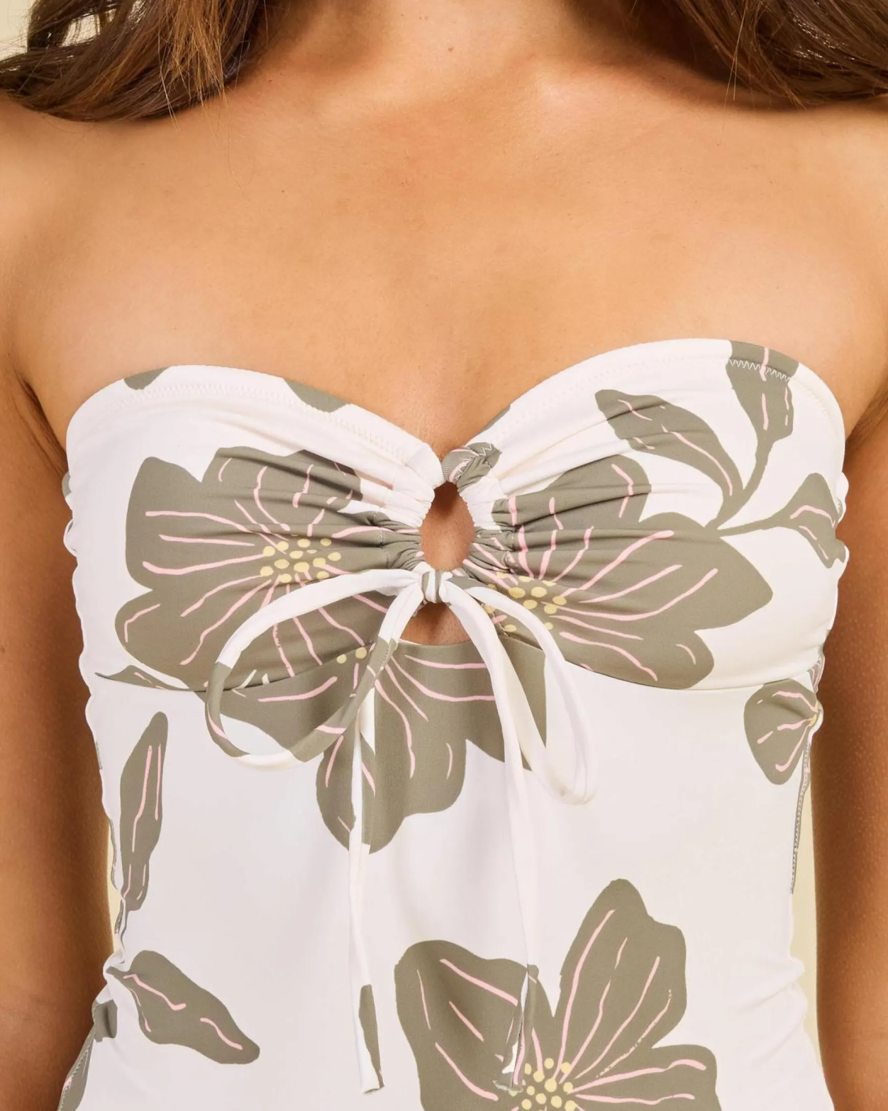 Kia Floral Tie Front One-Piece Swimsuit