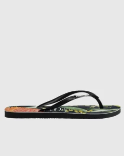 Kids' Slim Fauna Bush Flower Thongs