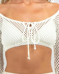 Layla Crochet Tie Up Long Sleeve Top