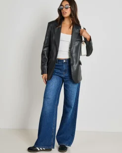 Lenny Oversized Faux Leather Blazer