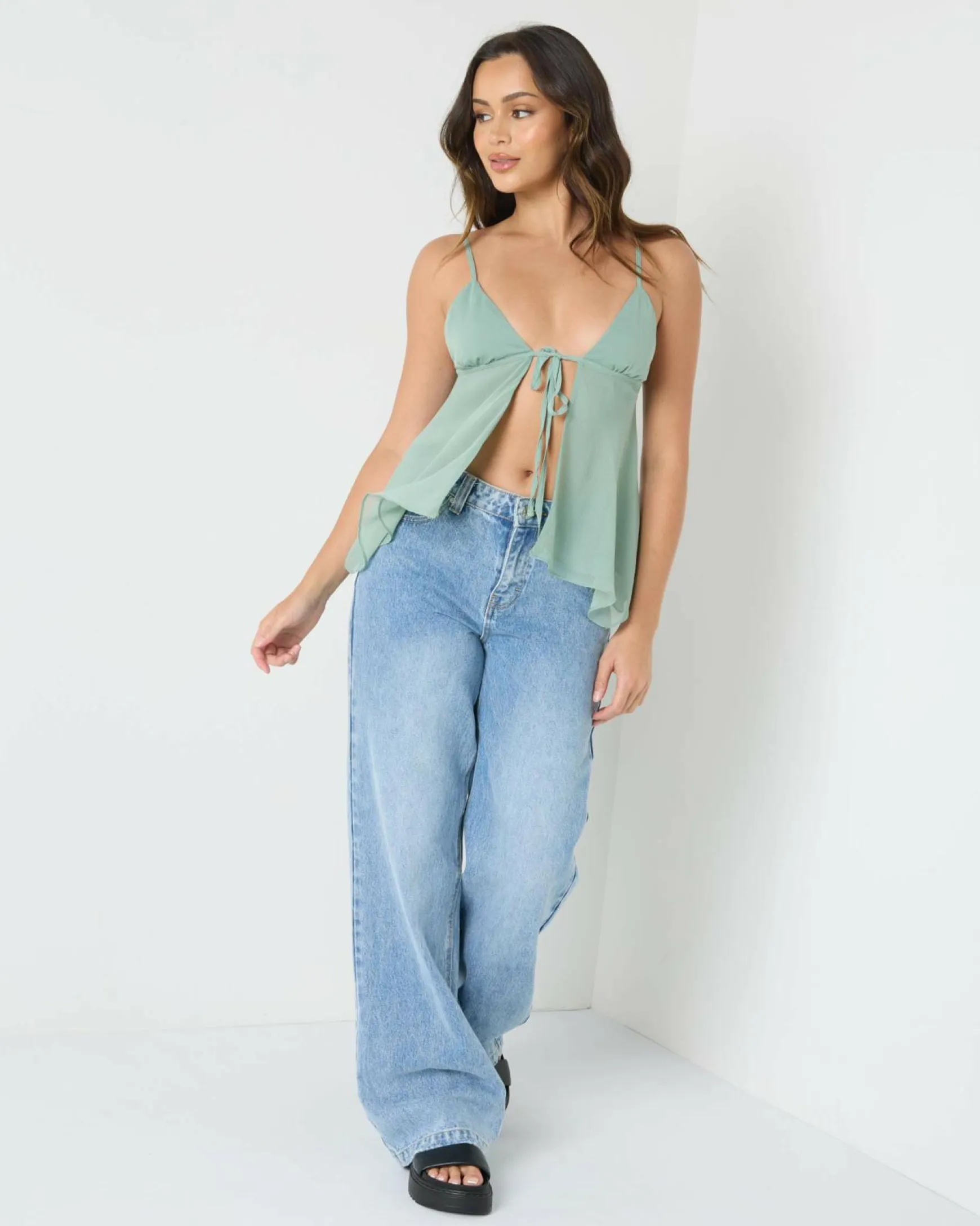 Maree Tie Front Top