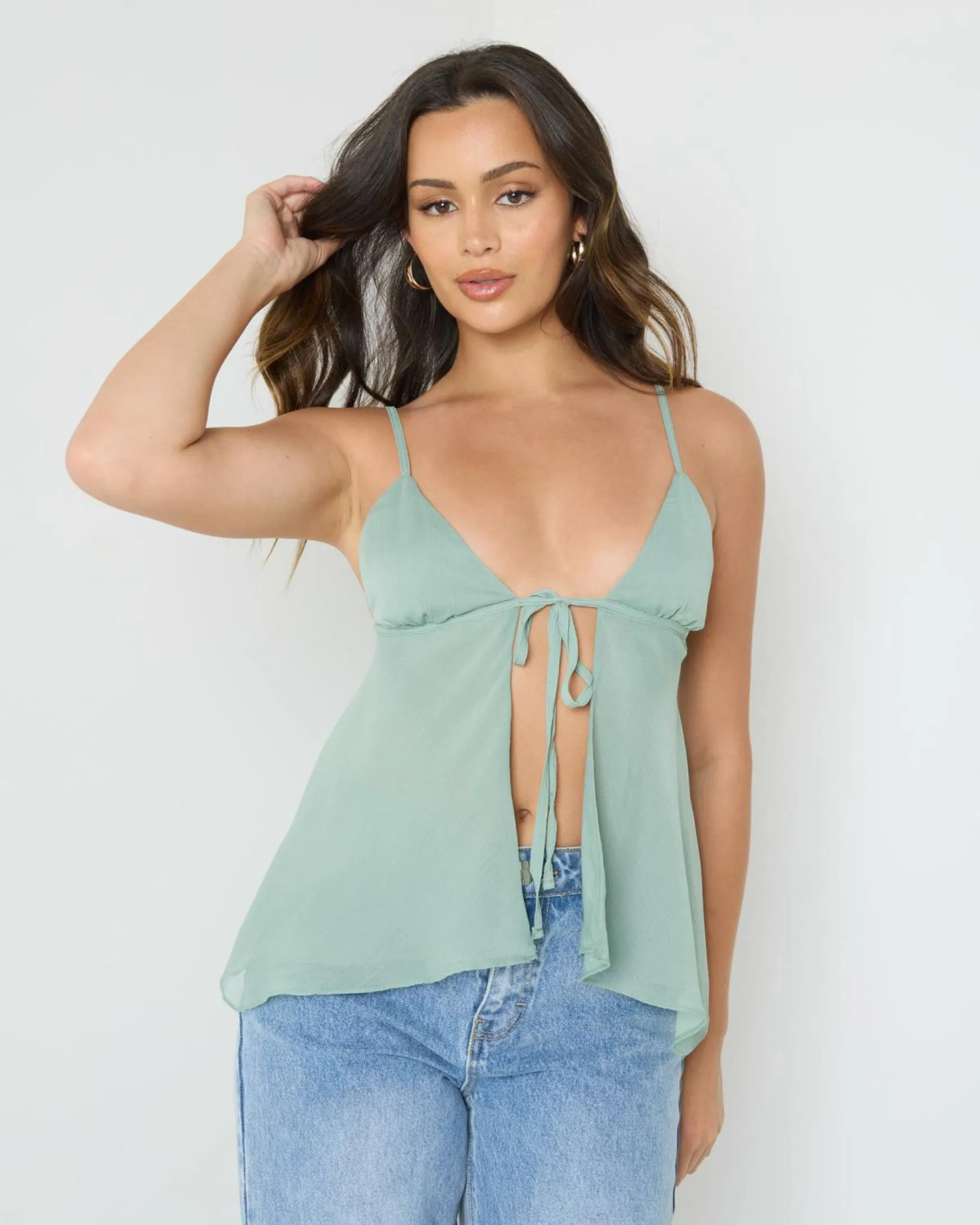 Maree Tie Front Top