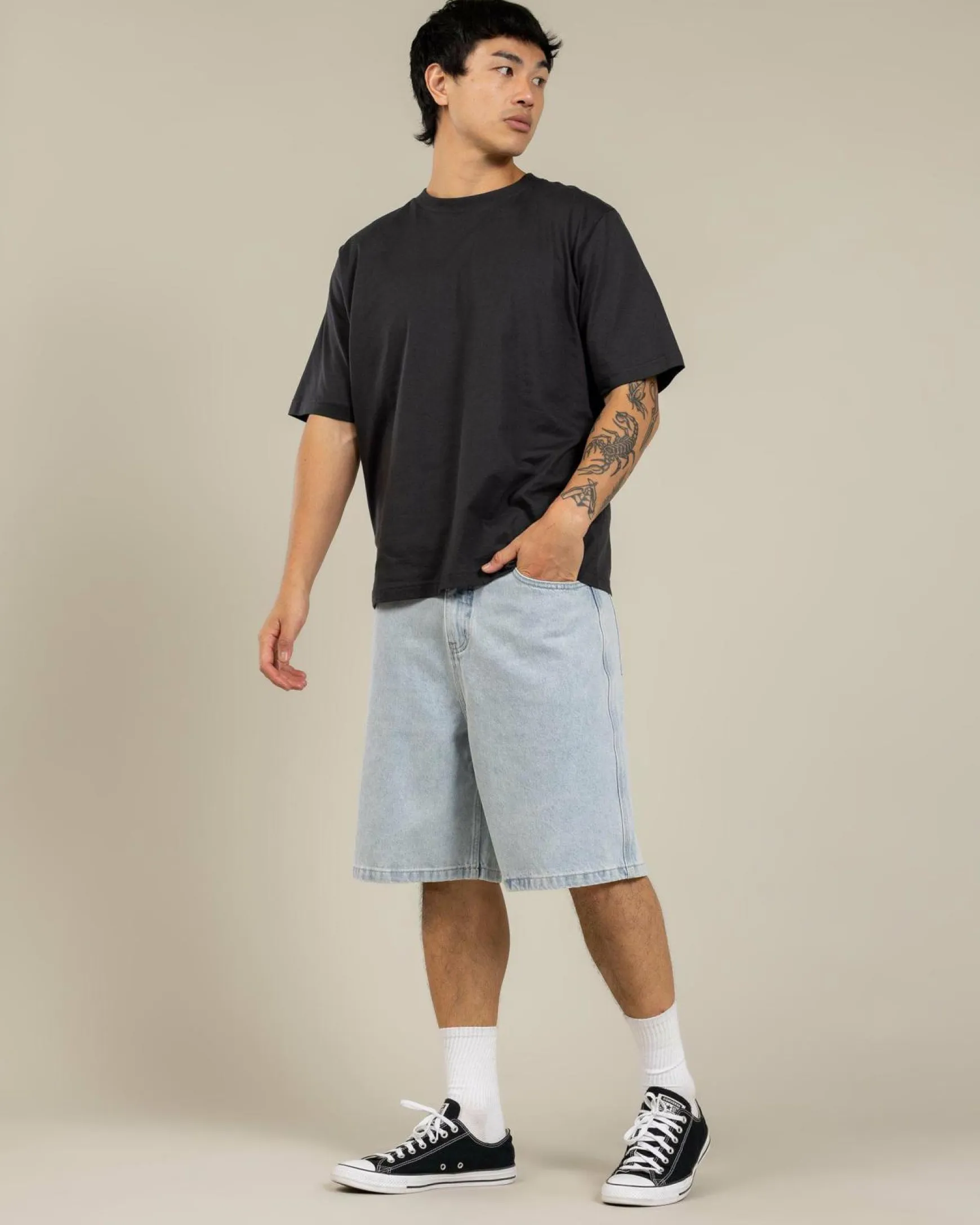 Medina Script Denim Walk Shorts
