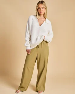 Muse V-Neck Collared Fluffy Knit Jumper