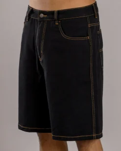 Print Denim Standard Shorts