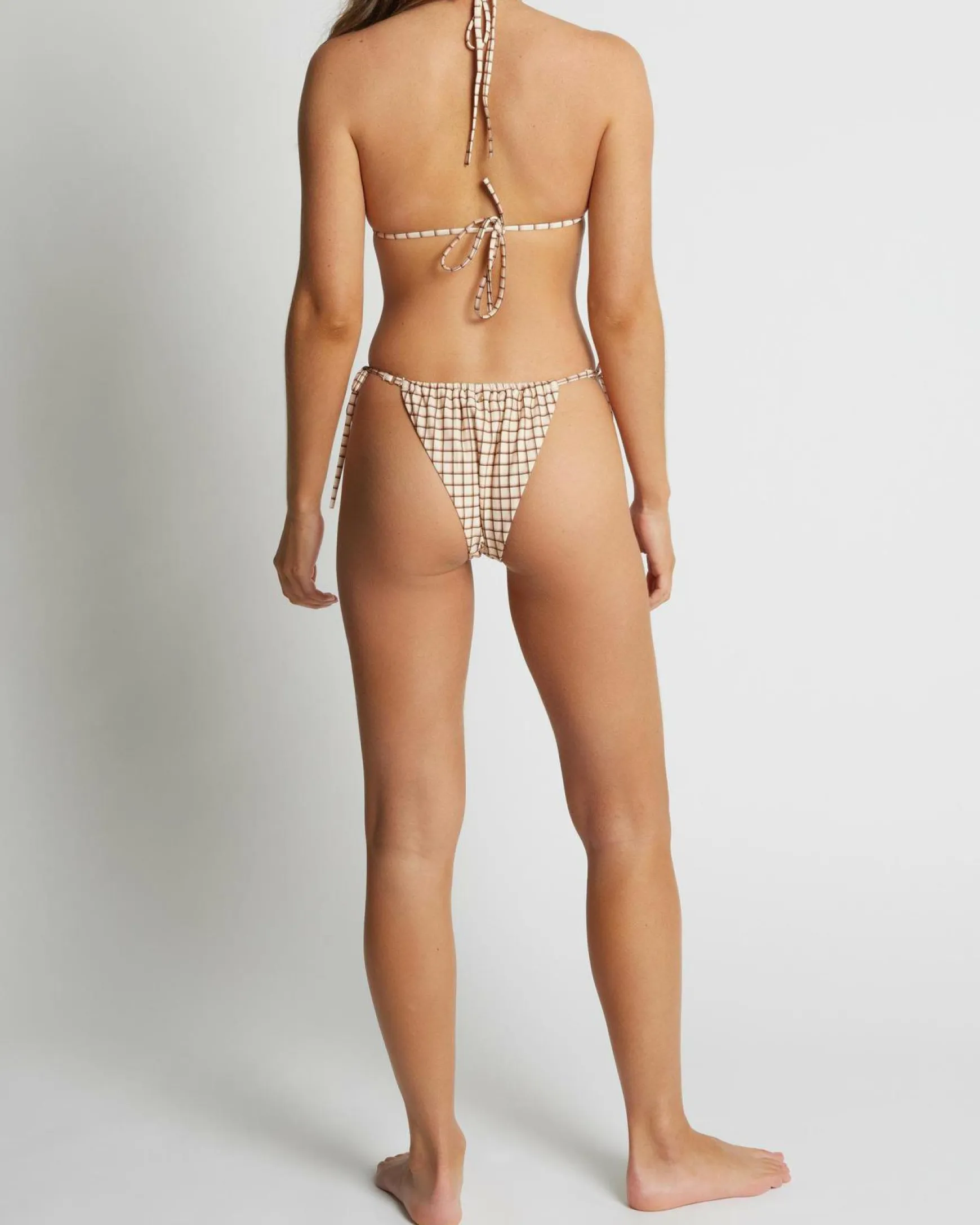 Rumi Check Gathered Tie Side Itsy Bikini Bottom
