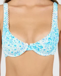 Serenity Floral Panelled Underwire Bikini Top