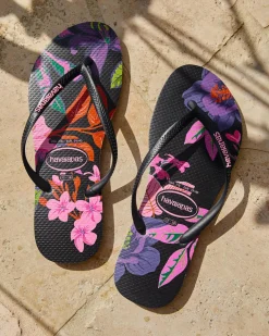 Slim Floral Colours Thongs