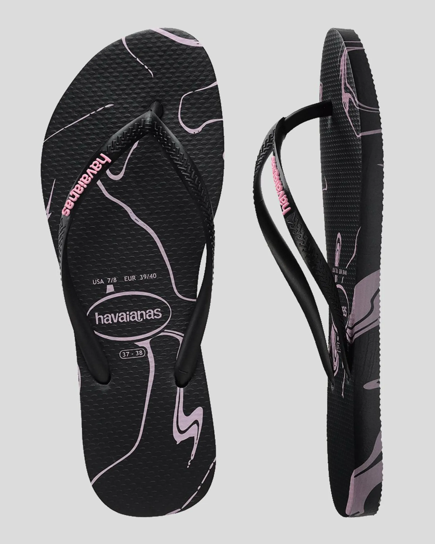 Slim Marble Thongs