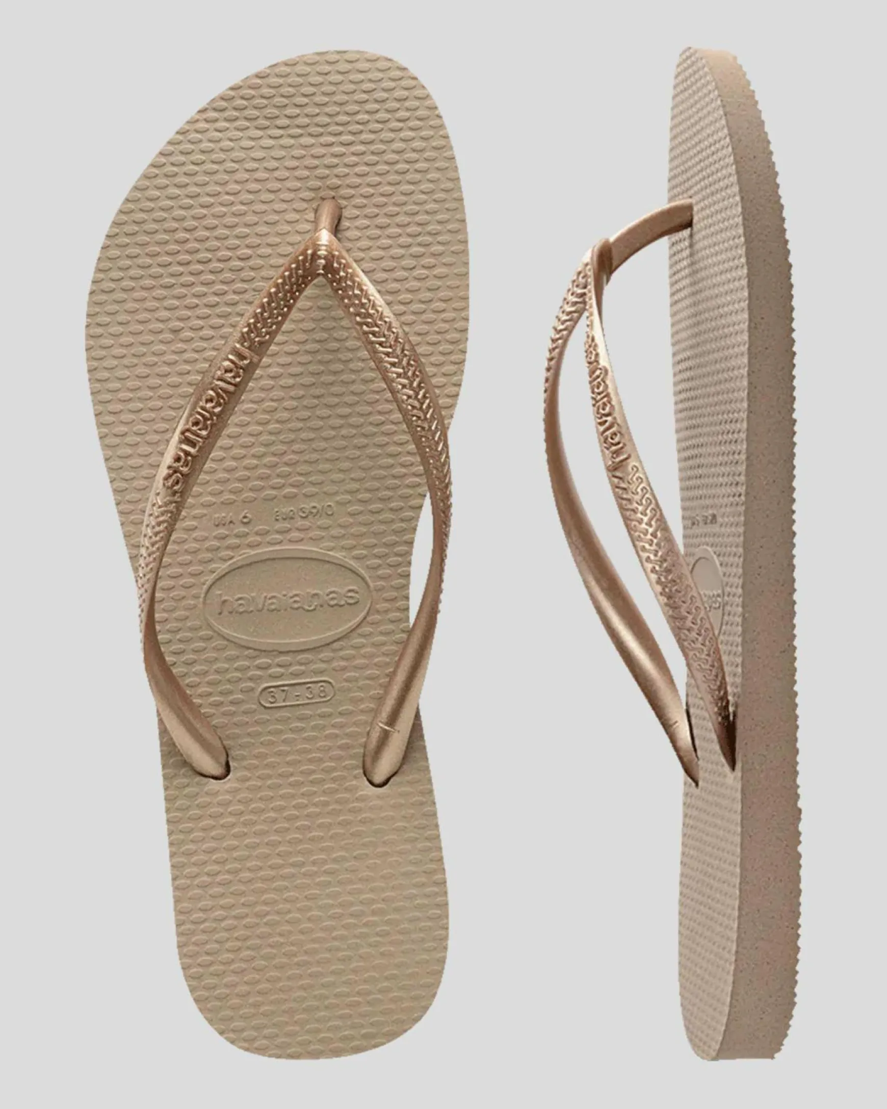 Slim Metallic Thongs