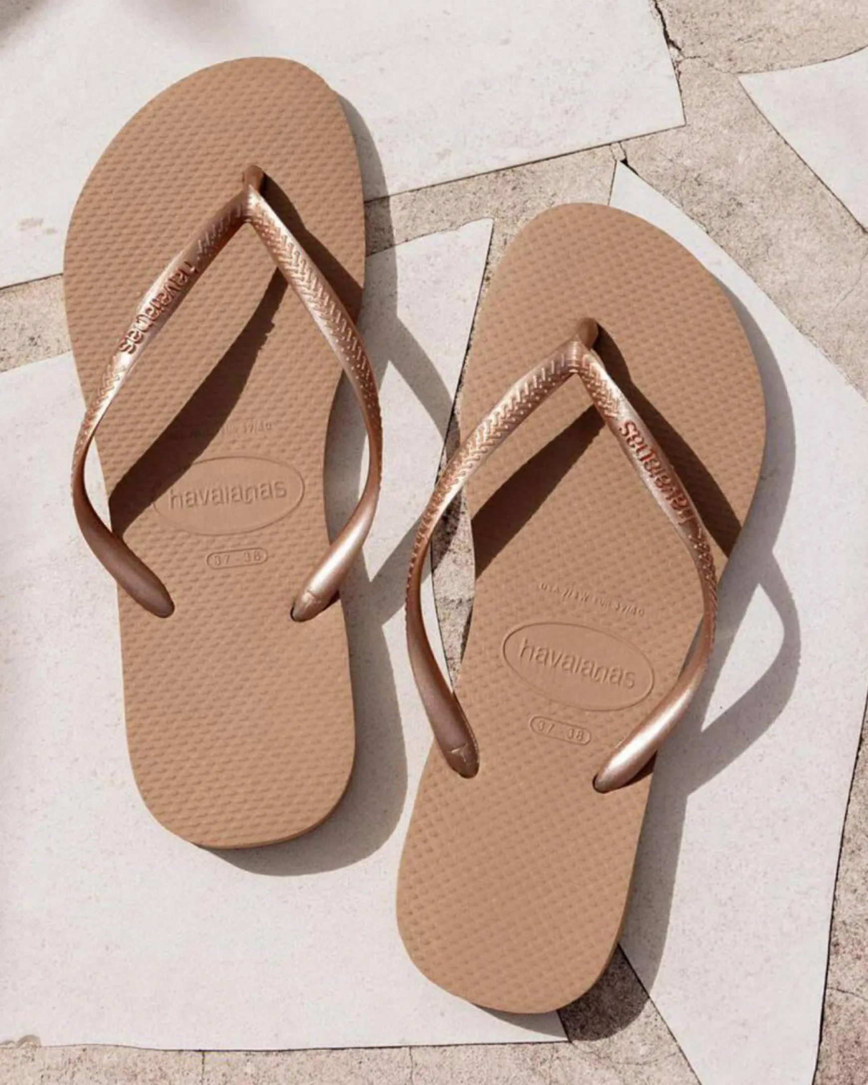 Slim Metallic Thongs