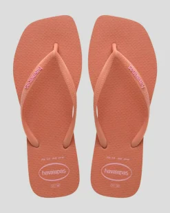 Slim Square Logo Thongs