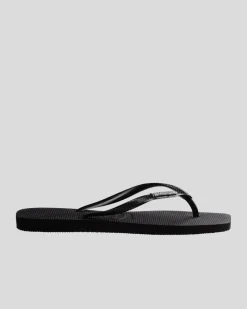 Slim Square Metal Logo Thongs