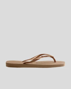Slim Square Metal Logo Thongs