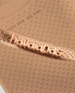 Slim Square Metal Logo Thongs