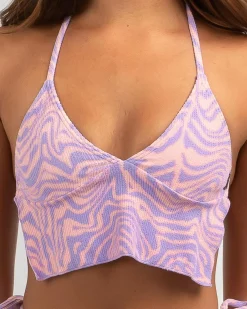 Slow Tide Iris Crop Bikini Top