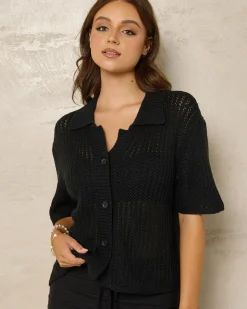 South Beach Crochet Short Sleeve Shirt