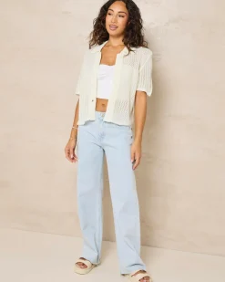 South Beach Crochet Short Sleeve Shirt