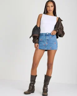 Sunday Cherry Denim Skort