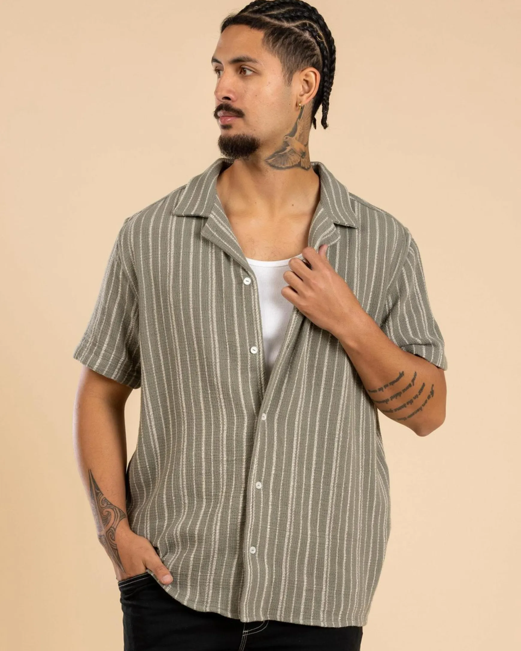 Vacancy Stripe Short Sleeve Shirt