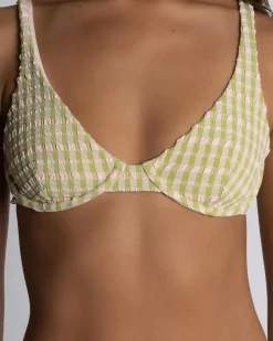 Wave Check Ruby Bralette Bikini Top