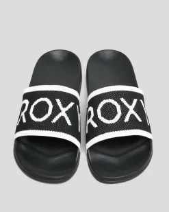 Womens Roxy Slippy Knit Slide Sandals